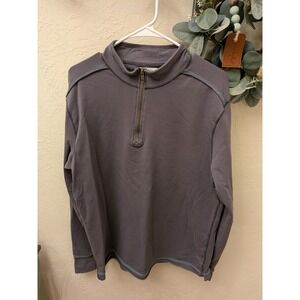 Ecoths Mens Large Gray Quarter Zip Pullover French Terry Sweatshirt Contrast